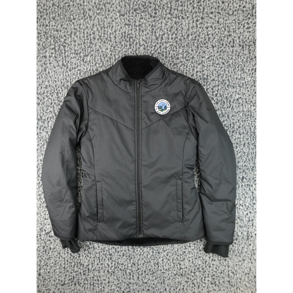 Nike Golf Jacket Womens XS Black Faux Fur Lined The Golf Farm CK5864